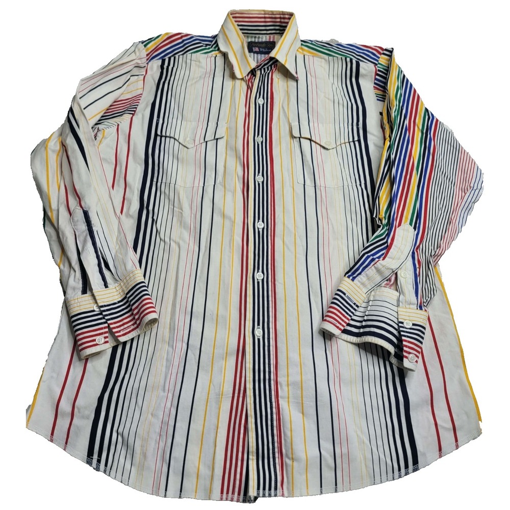 Vintage Panhandle Slim Button Down Long‎ Sleeve Shirt Men's 16 1/2 - 34